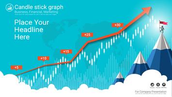 Candlestick patterns is a style of financial chart. vector