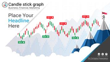 Candlestick patterns is a style of financial chart. vector