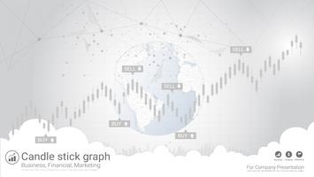 Candlestick patterns is a style of financial chart. vector