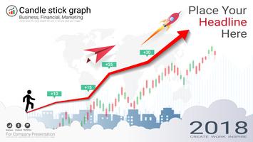 Candlestick patterns is a style of financial chart. vector