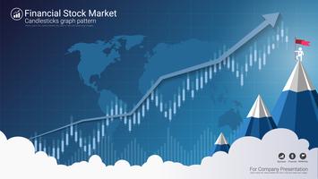 Candlestick patterns is a style of financial chart. vector