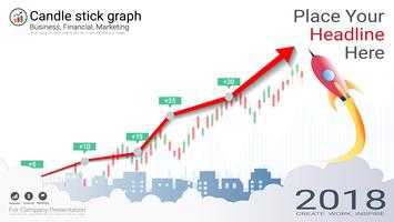 Candlestick patterns is a style of financial chart. vector