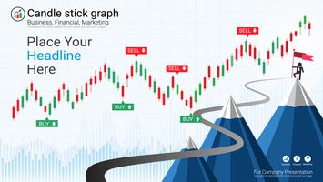 Candlestick patterns is a style of financial chart. vector