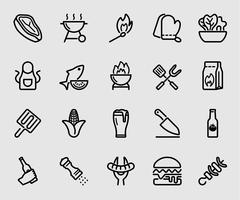 Barbecue line icon vector