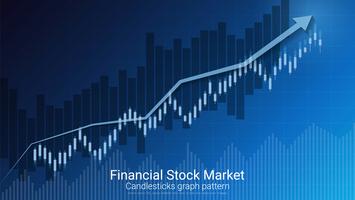 Candlestick patterns is a style of financial chart. vector