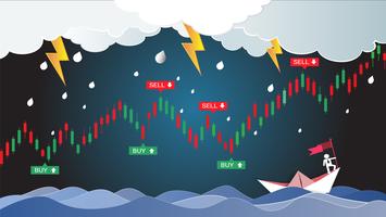 Candlestick patterns is a style of financial chart. vector