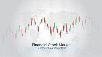 Candlestick patterns is a style of financial chart. vector