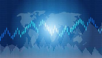 Candlestick patterns is a style of financial chart. vector