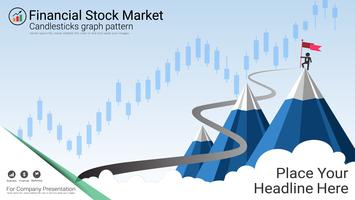 Candlestick patterns is a style of financial chart. vector