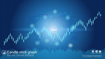 Candlestick patterns is a style of financial chart. vector