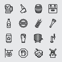Icono de línea de cerveza vector