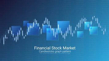 Candlestick patterns is a style of financial chart. vector