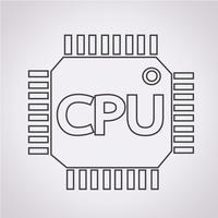 Icono de CPU símbolo de signo vector