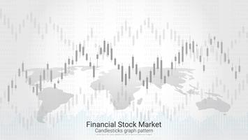 Candlestick patterns is a style of financial chart. vector