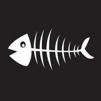 Signo de símbolo de esqueleto de pescado vector