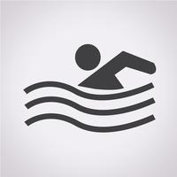 Signo de símbolo de icono de nadar vector