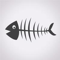 Fish skeleton  symbol sign vector
