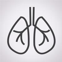 Icono de los pulmones signo símbolo vector