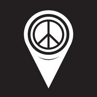 Map Pointer Peace Sign Icon vector