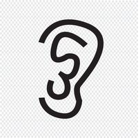 icono de la oreja símbolo de signo vector