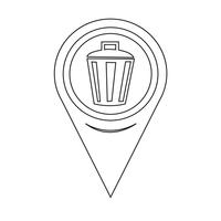 Icono de la papelera del puntero del mapa vector
