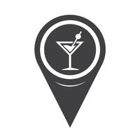 Mapa puntero bebida icono de bebida vector