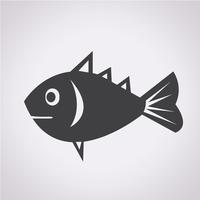 Símbolo de icono de pescado signo vector