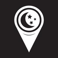 Map Pointer Moon Star Icon vector