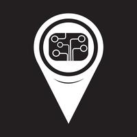 Map Pointer Circuit Board Icon vector