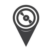 Map Pointer Retro vinyl record icon vector