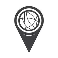 Icono de red social global de puntero de mapa vector