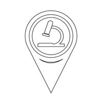 Map Pointer Microscope Icon vector