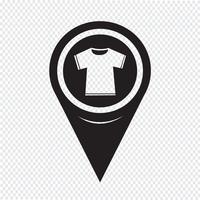 Mapa puntero icono de la camiseta vector