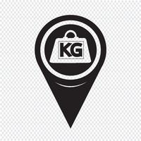 Map Pointer Weight Kilogram Icon vector