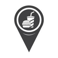 Map Pointer Fast Food Icon vector