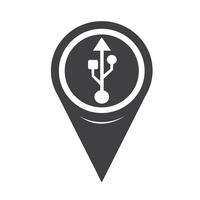 Map Pointer Usb Icon vector
