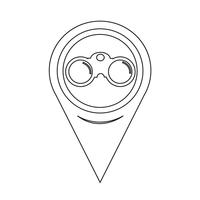 Map Pointer Binocular Icon vector