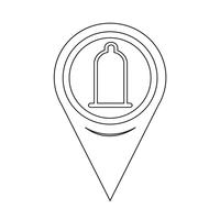 Map Pointer Condom Icon vector