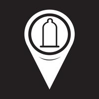 Map Pointer Condom Icon vector