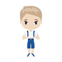 cute little student boy avatar character vector