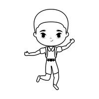 cute little student boy avatar character vector