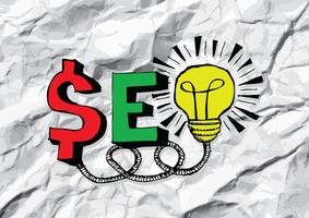 Seo Idea SEO Search Engine Optimization on crumpled paper vector