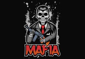 skull mafia vector illustration