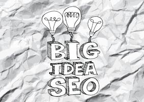 Seo Idea SEO Search Engine Optimization en papel arrugado vector