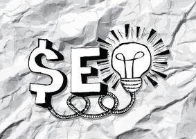 Seo Idea SEO Search Engine Optimization on crumpled paper vector