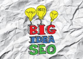 Seo Idea SEO Search Engine Optimization en papel arrugado vector