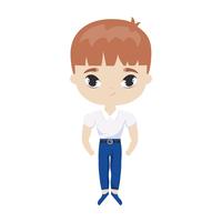 cute little student boy avatar character vector