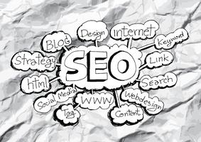 Seo Idea SEO Search Engine Optimization en papel arrugado vector