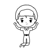 cute little student boy avatar character vector