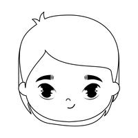 head of cute little girl avatar character vector